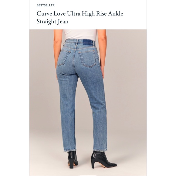 Abercrombie & Fitch Curve Love Ultra High Rise Ankle Straight Jeans Size 25/0 - Picture 5 of 5